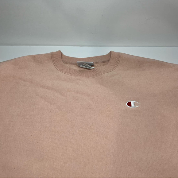 NWOT Champion Reverse Weave Cut Off Sweatshirt CROPPED CREW BLUSH PINK XL - Picture 5 of 7